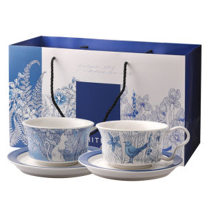 SHELI | Practical Gift Set Chinese Blue and White Porcelain Coffee Cup and Saucer
