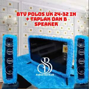 1 Set 4in1 Bando tv polos uk 24-32 in + taplak meja tv dan bando speaker bulu polos