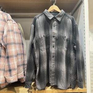 2024 New Arrival Retro Slub Cotton Long Sleeves Gingham Shirt Male and Female Couples Wear Thin Coat 472730/476898