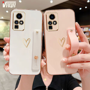 VRQR For SAMSUNG Galaxy A12 4G A12 5G M12 4G F12 4G A12 Nacho(A12s) M53 5G M33 5G M32 4G M22 4G F22 4G A22 4G A22 5G A22s 5G F42 5G 6D Straight Edge Electroplated Love Skin Feel Wrist Strap Phone Protective Case