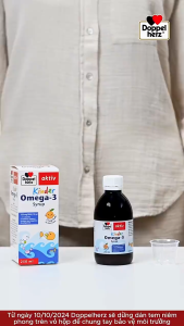 Siro Omega 3 cho trẻ em Doppelherz Aktiv Kinder Omega-3 Syrup phát triển trí não & thị lực tăng miễn dịch  - Chai 250ml