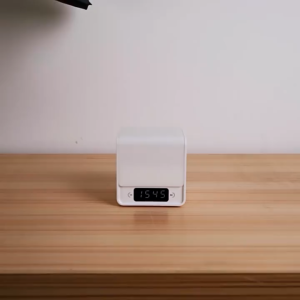 Cube Creative Night Light Rechargeable 3 Color Dimmable Cube Desk Lamp Electronic Digital Clock Bedroom Desktop Decorate