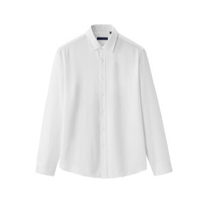 Áo Sơ Mi Nam Tay Dài Màu Trắng Cotton Nguyên Chất Thường Ngày Mỏng Mùa Xuân Thu Mới Áo Sơ Mi Cổ Polo Thoáng Khí