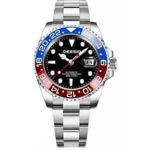 Deesio Casual Mens Automatic Mechanical Watch Calendar Date Display Luminous Night LightWater ResistantStainless Steel Case