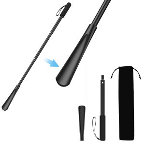 Brifit Retractable shoe horn 28 cm - 85 cm extendable long handle aluminium alloy removable portable long handle shoe horn shoe horn long handle suitable for elderly men women children