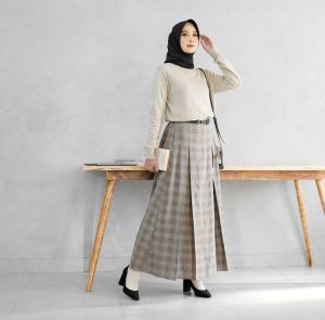 Rok Tartan Dewasa Motif Kotak Kotak Rok Flanel Panjang Terbaru