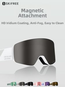Anti-fog Wide View Magnetic Cylindrical Ski Goggles Set