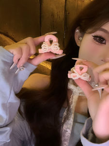 Sweet Princess Style Pearl Pink Hair Clip Mini Butterfly Knot Hair Grips Elegant Hair Accessories for Girls Elegant Hairpins