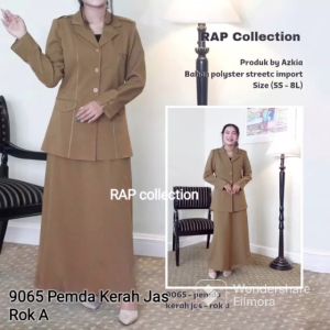 RAP collection - "New" 965 Setelan Blazer Pemda Terang Kerah Jas "Rok/Celana"-Blazer-Seragam Kantor