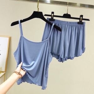 🇲🇾ready stock🇲🇾（M-3XL）ILONA Women Pajamas Camisole + Shorts] baju tidur 吊带睡衣套装