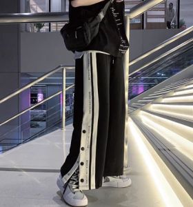 Baju Sweatpants lelaki musim panel nipis jalan jalan panjang Trend mudah untuk lelaki