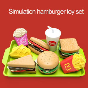 27pcs Play Kitchen Set with Fries Burgers Soda Pizza & Bread - Realistic Food Toys for Youngsters