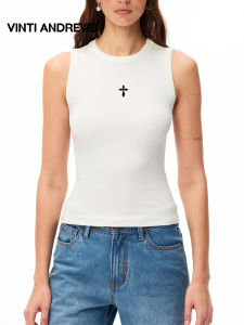 Classic Regular Shoulder Slim Sleeveless Plain Color Blouse