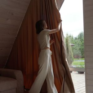 NAVI - 3in1 KOREAN SOFT BLOCKOUT CURTAIN | For Home Living Room Bedroom Window Treatment