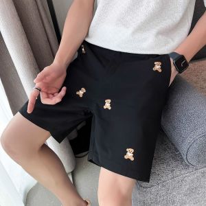 Quần Short Thêu Hình Gấu Mùa Hè Cho Nam Quần Dài Năm Điểm Mỏng Quần Dài Vừa Phải Thời Trang Thường Ngày