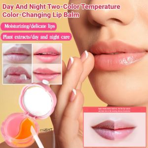 Day Night Dual-Use Two-Color Temperature Color-Changing Lip Balm Deep Hydration Anti-Drying Fade Lines Lip Care Lip Sleeping Mask
