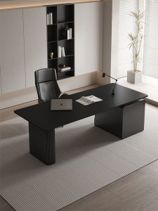 Classy Stone Plate Desk Italian Normcore Small Apartment Desk Modern Light Luxury Stylish Black Boss Computer Desk