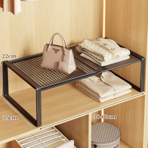 ชั้นวางของแบบยืดหยุ่น ตู้เสื้อผ้า ชั้นวางของ ชั้นวางกระดานแยกชั้น โครงเหล็ก รูปทรงเรขาคณิต ทนทาน สำหรับเสื้อผ้าในตู้เสื้อผ้า