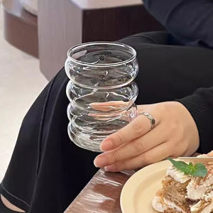 Korean Style High Borosilicate Glass Caterpillar Coffee Cup Cute Water Milk Heat Resistant Glass Cup for Home Use round Shape