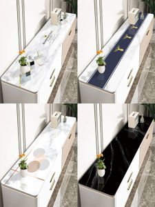 แผ่นรองโต๊ะตู้วางทีวีแผ่นรอง PVC กันน้ำกันมันไม่ต้องซักแผ่นรองป้องกันบนโต๊ะตู้รองเท้าตู้ข้างโต๊ะอาหารผ้าปูโต๊ะกระจกนิ่ม