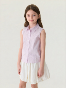 Marc&Janie | Fresh Stripe Cotton Girls Sleeveless Shirt