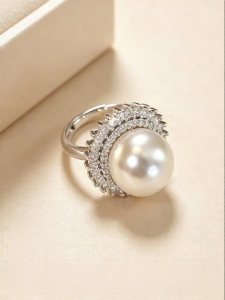 YISHU | Large Pearl Ring for Women 2025 New Design Luxury Adjustable