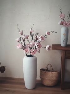 Cành Hoa Nhân Tạo - Hoa Mộc Lan 6 Bông Cánh Nhọn Cành Dài 120cm Cắm Bình Lọ Trang Trí DGH-479