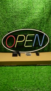 ป้ายไฟ LED ป้ายไฟนีออน ป้ายไฟอะคริลิค ป้ายไฟหน้าร้าน " OPEN" แบบเสียบปลั๊กไฟ ป้ายไฟตกเเต่งร้าน