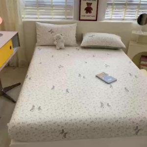 100% Cotton 1000TC fitted sheet set single super single queen king cartoon bedsheet set height 28cm