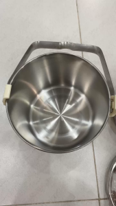 Camen INOX Zebra 1 Ngăn Có Quai Lồng Sâu - Cạn 12cm