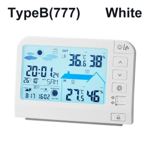 Indoor Outdoor Weather Station Clock Color Screen LCD Electronic Digital Temperature Humidity Meter Thermometer Hygrometer