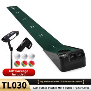 PGM GOLF | Mini Electric Ball Return Golf Practice Trainer Adjustable Hole
