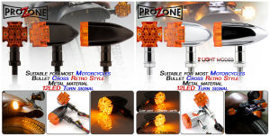 ✔READY STOCK✔ HARLEY CAFE RACER CROSS SHAPE TURNING SIGNAL LIGHT CHROME BLACK METAL RETRO UNIVERSAL OLD SKOOL CLASSIC