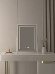 Makeup Mirror With Light Desktop Desktop Led Charging Home Bedroom Dressing Mirror Touch Control