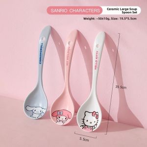 Household Large Long Handle Soup Rice Spoon Ceramic