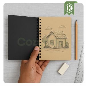 Buku Sketsa ukuran A6 100 halaman jilid ring spiral isi 3 warna HVSBrownCream