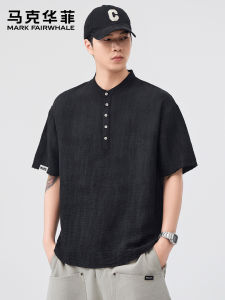 Mark Fairwhale | Bamboo Linen Short Sleeve Shirt Men Summer Casual Trendy High-end Feel