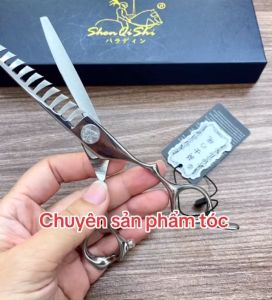 Kéo tỉa răng thưa 40-50% tóc  tỉa búa cao cấp - kéo Chiến Binh Nhật 6.0 in