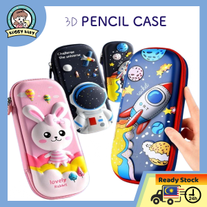 KOGGY Cute Cartoon 3D Stationery Box Waterproof Primary School Pensil Case For Kids Boy Kid Girl Kalis Air Kotak Pensil Pensel Kartun Budak Perempuan Lelaki Murah Smigle Kotak Pensil Bekas Pensil Sekolah Kotak Pensil铅笔盒