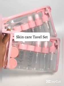Portable Travel Bottles Empty Container Set Waterproof Transparent Spray Liquid Refillable Cosmetic Makeup Bag旅行分装瓶套装便携