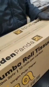 Golden Panda Jumbo Roll Tissue / Made In Malaysia /2 Ply/ High-Quality Virgin Pulp / 12 Rolls/Carton