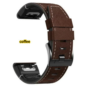 Quick 22MM 26mm Leather+Silicone Strap For Garmin Epix Gen 2 instinct 3 955 945 935 MK1 MK2 Fenix 8 51mm 7 7X 6 5 Band Bracelet