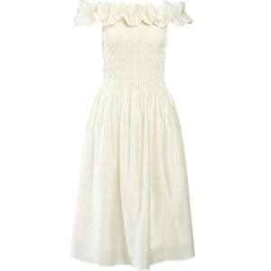 TAMMY TANGS | Princess Style One Shoulder Long Bubble Cloud Dress Womens High Waist Slim Fit Summer Dress Tangs Brand Lemon Color