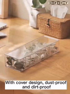 💖SG local stock💖desktop Cable Organizer cable storage box Earphone Organizer transparent with free buckle wrap tie