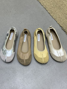 Comfortable Soft Leather Flat Slip-On Split Toe Ballet Shoes