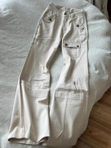 American Retro Design Multi-Pocket Micro Flared Denim Jeans Women Early Spring New High Waist Slim Casual Workwear Pants