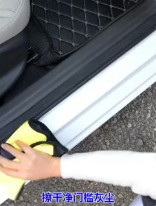 4Pcs Sticker Pelindung Sill Plate Mobil Sticker/Bahan kulit/Universal Carbon Fiber Car Door Step-YHF