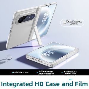 HANNUO | New Premium Foldable Screen Phone Case with Hidden Stand All-around Protection Super Shockproof Matt Texture