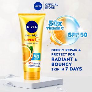 [B2F1] NIVEA Body Extra Bright Super C+ SPF50 Vitamin Serum 300ml (Losen Badan)
