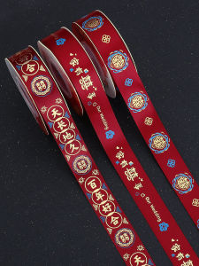 ริบบิ้นผ้าซาตินสีแดงสำหรับตกแต่งรถยนต์แต่งงาน ริบบิ้นลายฮาราจูกุ ริบบิ้นผ้าไหม ริบบิ้นผ้าฝ้าย ริบบิ้นผ้าโพลีเอสเตอร์